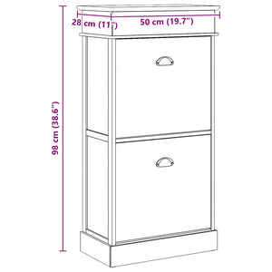 vidaXL Meuble à chaussures marron 50 x 28 x 98 cm Bois de paulownia