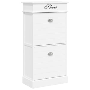 Schuhschrank Weiß 50 x 28 x 98 cm Paulownia Holz
