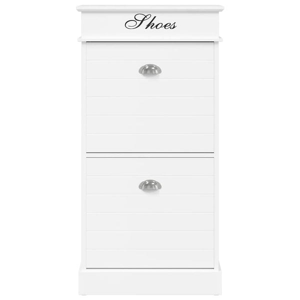 Schuhschrank Weiß 50 x 28 x 98 cm Paulownia Holz