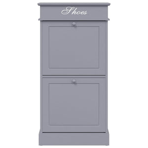 Schuhschrank Grau 50 x 28 x 98 cm Paulownia Holz