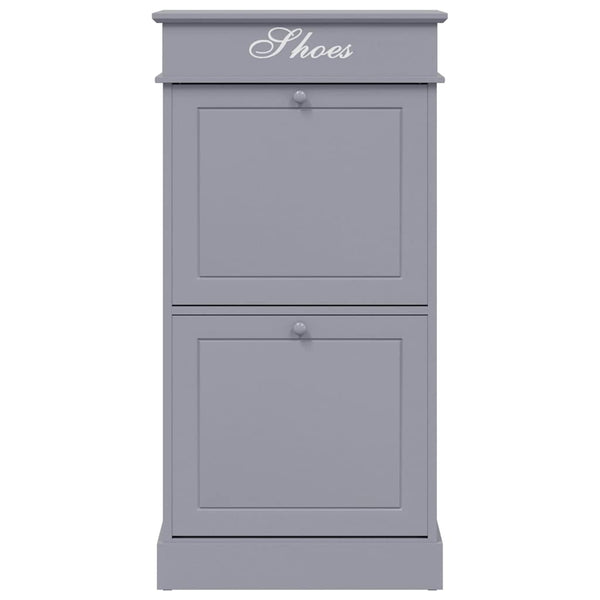 Schuhschrank Grau 50 x 28 x 98 cm Paulownia Holz