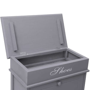 Schuhschrank Grau 50 x 28 x 98 cm Paulownia Holz
