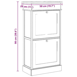 Schuhschrank Grau 50 x 28 x 98 cm Paulownia Holz