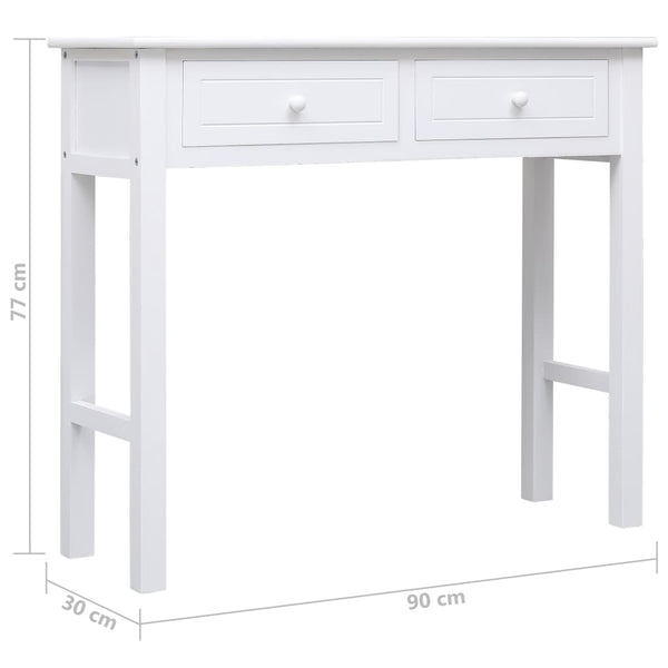 Konsolentisch Weiß 90×30×77 cm Holz