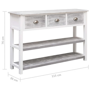vidaXL Buffet Gris Antique 115x30x76 cm Bois
