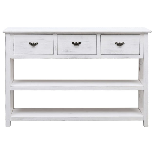 Sideboard Antik-Weiß 115x30x76 cm Holz