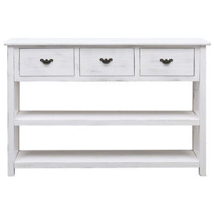 Sideboard Antik-Weiß 115x30x76 cm Holz
