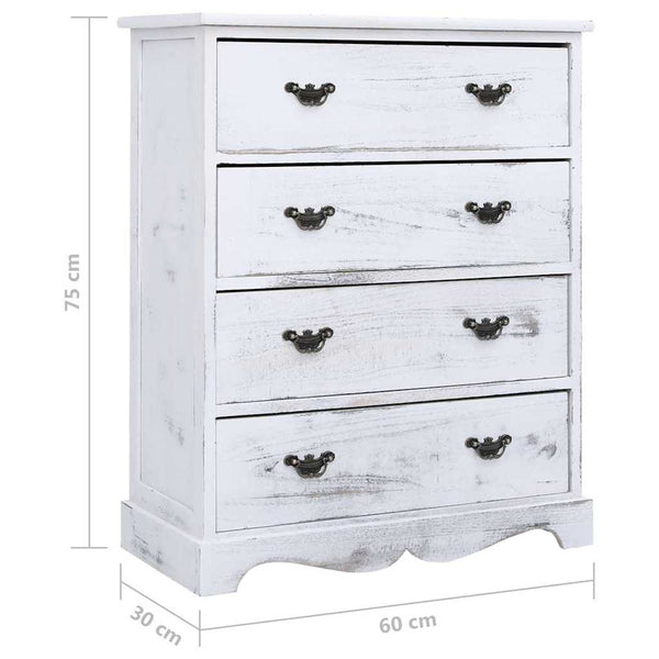 vidaXL Commode de tiroirs blanc 60x30x75 cm Bois