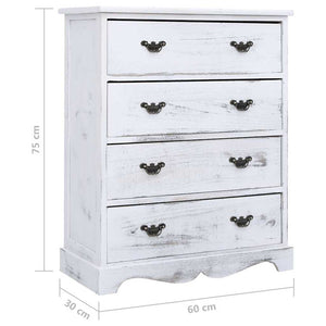 Schubladenkommode Weiß 60x30x75 cm Holz