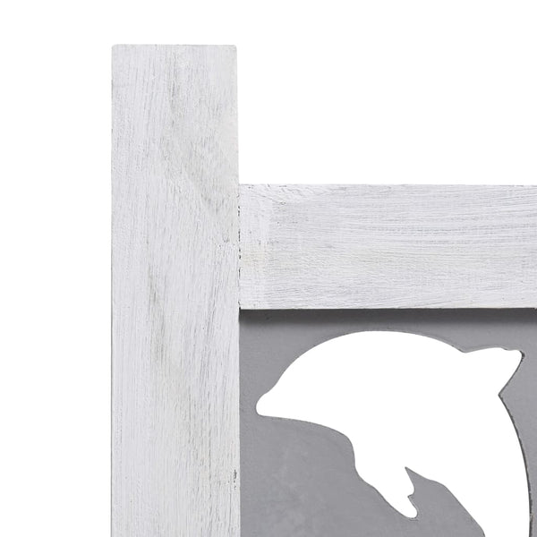 3-teiliger Raumteiler Grau 105 x 165 cm Massivholz