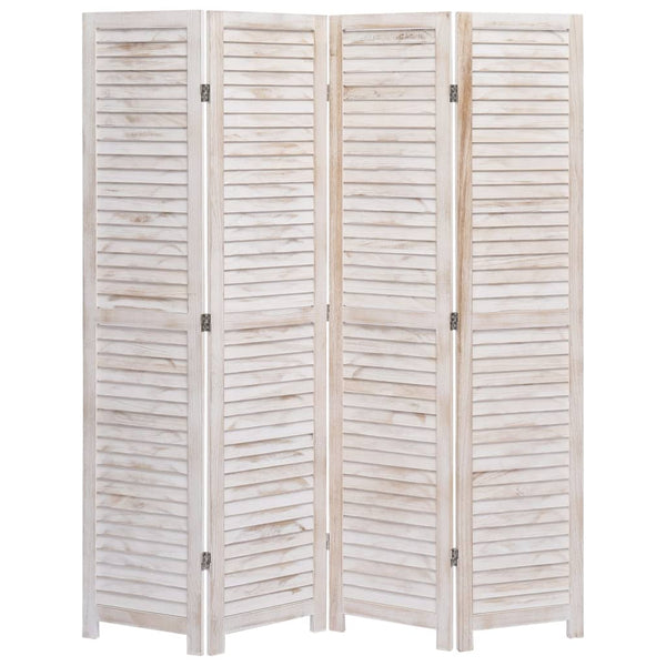4-tlg. Raumteiler Weiß 140×165 cm Holz