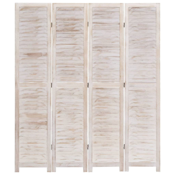 4-tlg. Raumteiler Weiß 140×165 cm Holz