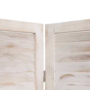 4-tlg. Raumteiler Weiß 140×165 cm Holz