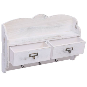 vidaXL Portemanteau mural Blanc 50 x 10 x 34 cm Bois