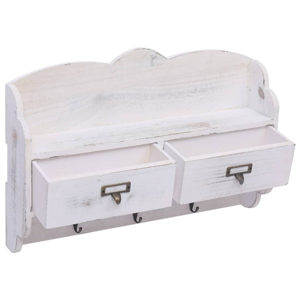 vidaXL Portemanteau mural Blanc 50 x 10 x 34 cm Bois