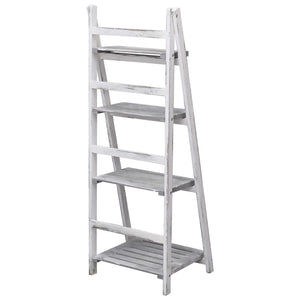 4-stufiger Blumenständer Grau 43×33×113 cm Holz