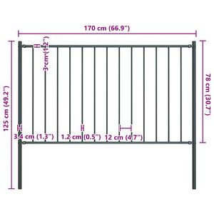 Zaunelement Woerden mit Pfosten Stahl 1,7 x 0,75 m Anthrazit