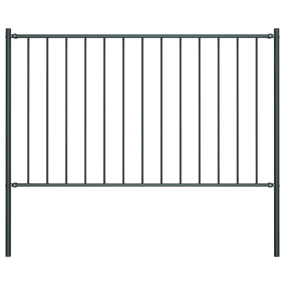 Zaunelement Woerden mit Pfosten Stahl 1,7 x 1,25 m Anthrazit