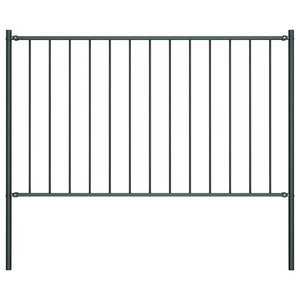 Zaunelement Woerden mit Pfosten Stahl 1,7 x 1,25 m Anthrazit