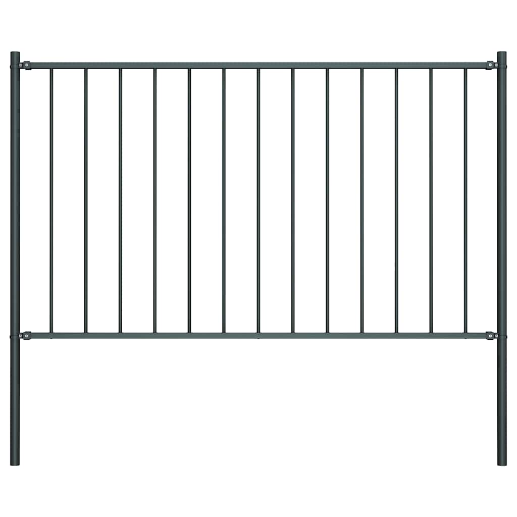 Zaunelement Woerden mit Pfosten Stahl 1,7 x 1,25 m Anthrazit