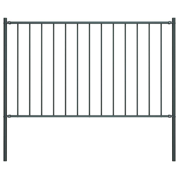 Zaunelement Woerden mit Pfosten Stahl 1,7 x 1,25 m Anthrazit