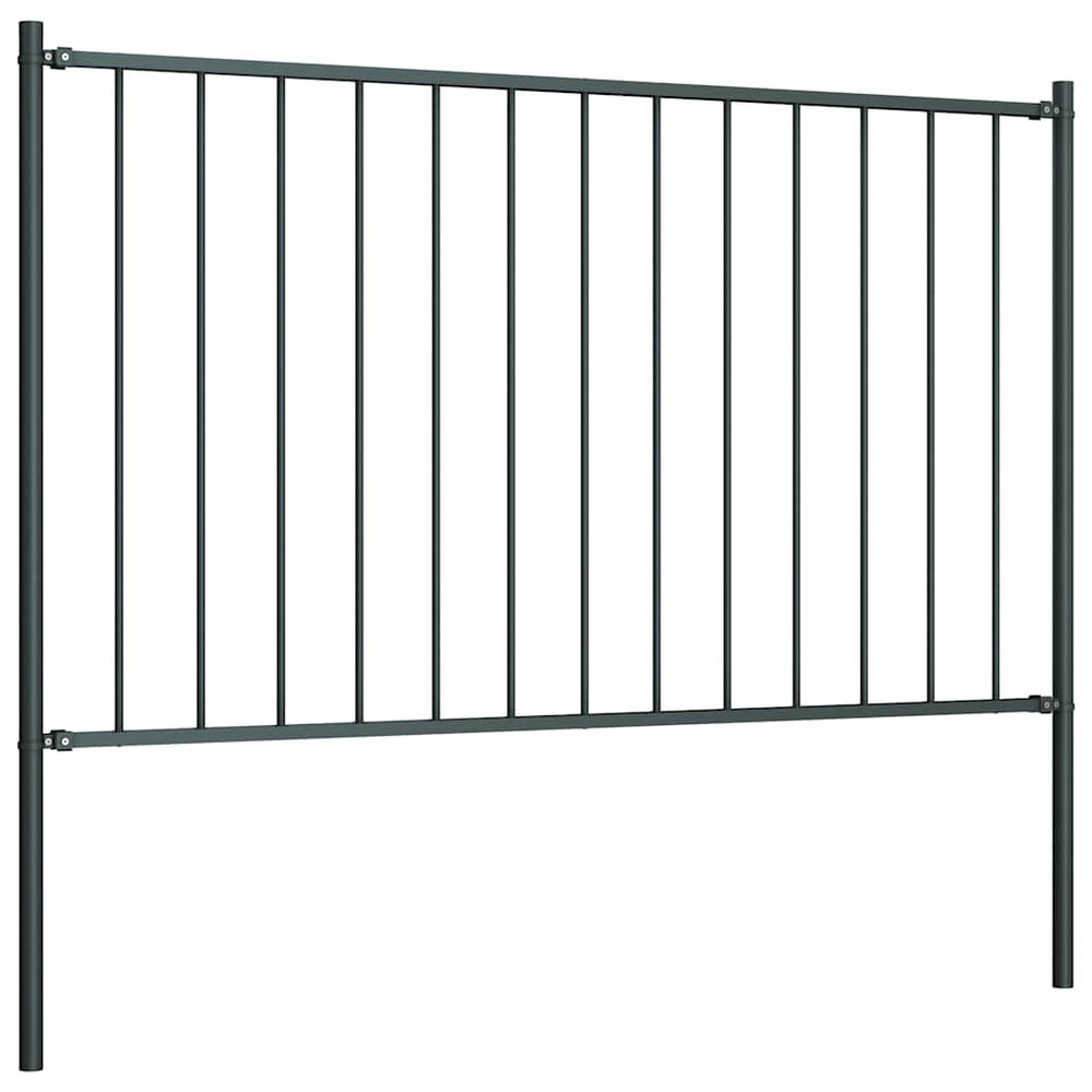 Zaunelement Woerden mit Pfosten Stahl 1,7 x 1,25 m Anthrazit