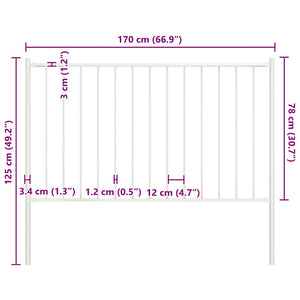 Zaunelement Woerden mit Pfosten Stahl 1,7 x 0,75 m Weiß