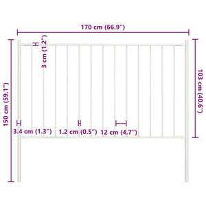 Zaunelement Woerden mit Pfosten Stahl 1,7 x 1 m Weiß