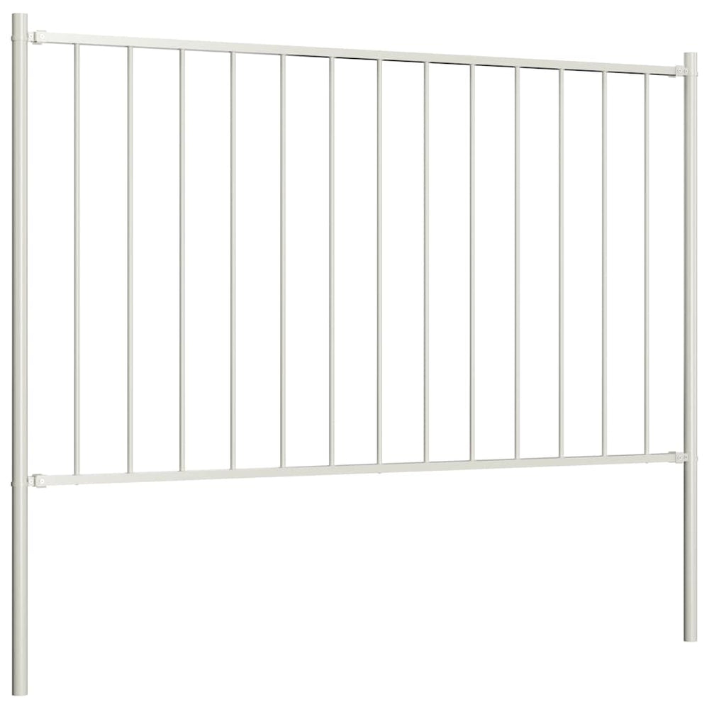 Zaunelement Woerden mit Pfosten Stahl 1,7 x 1,25 m Weiß
