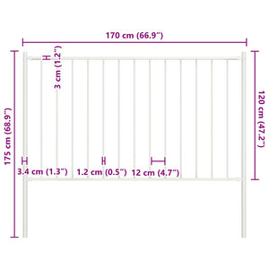Zaunelement Woerden mit Pfosten Stahl 1,7 x 1,25 m Weiß