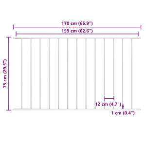 Zaunelement Woerden Pulverbeschichteter Stahl 1,7 x 0,75 m Weiß