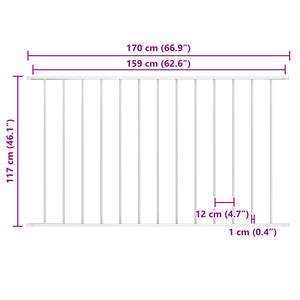 Zaunelement Woerden Pulverbeschichteter Stahl 1,7 x 1,17 m Weiß