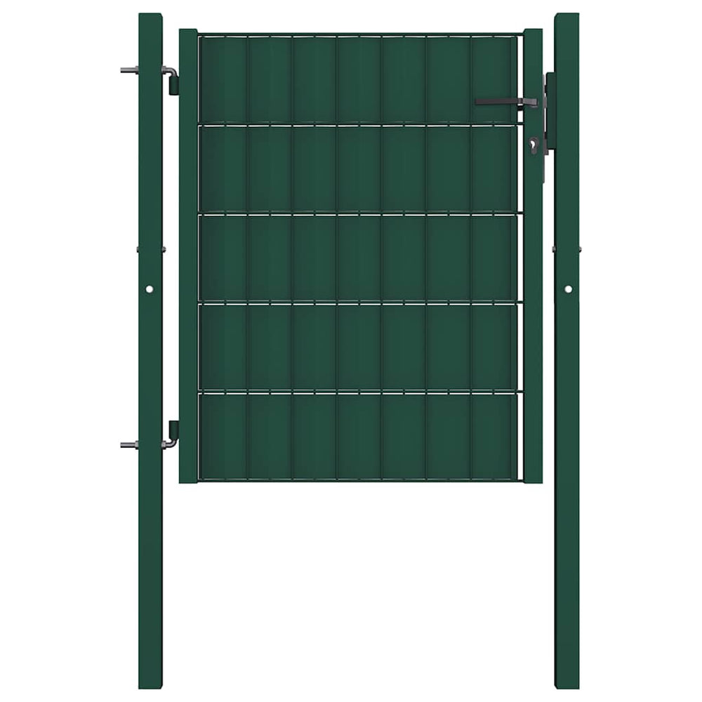 vidaXL Portail de clôture en PVC et acier 100 x 81 cm Vert