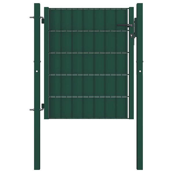 Zauntor aus PVC und Stahl 100 x 81 cm Grün