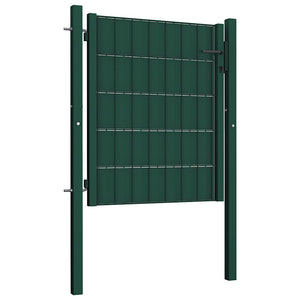 Zauntor aus PVC und Stahl 100 x 81 cm Grün