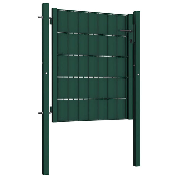 Zauntor aus PVC und Stahl 100 x 81 cm Grün