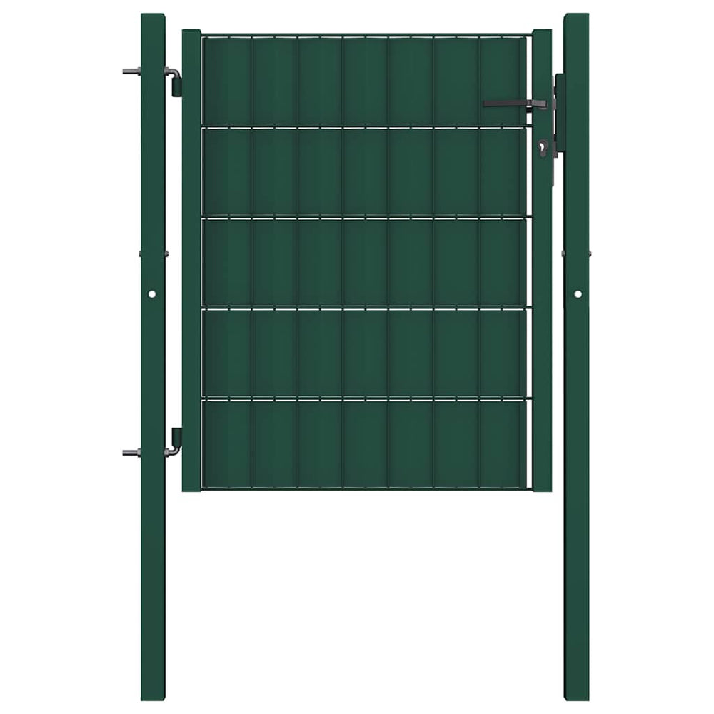 vidaXL Portail de clôture en PVC et acier 100 x 100 cm Vert