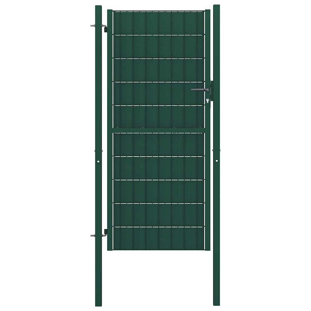 vidaXL Portail de jardin en PVC et acier 100 x 124 cm vert