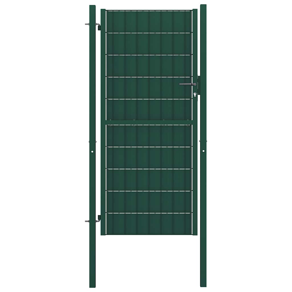 Gartentor aus PVC und Stahl 100 x 124 cm Grün