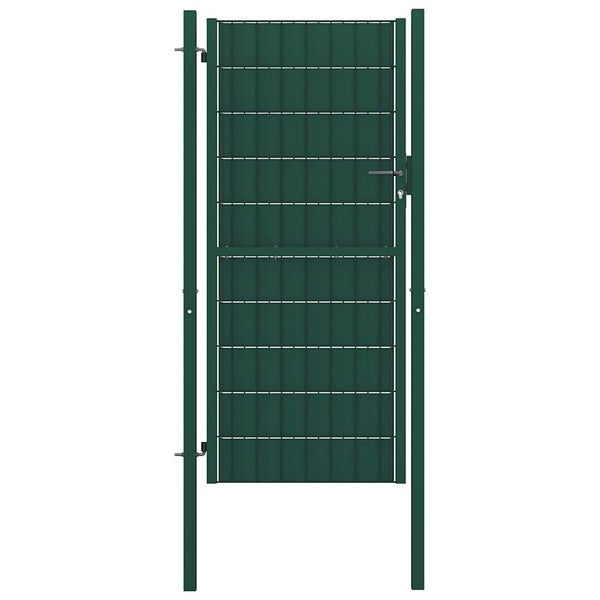 Gartentor aus PVC und Stahl 100 x 124 cm Grün