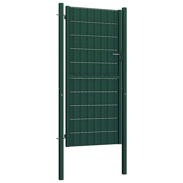 Gartentor aus PVC und Stahl 100 x 124 cm Grün