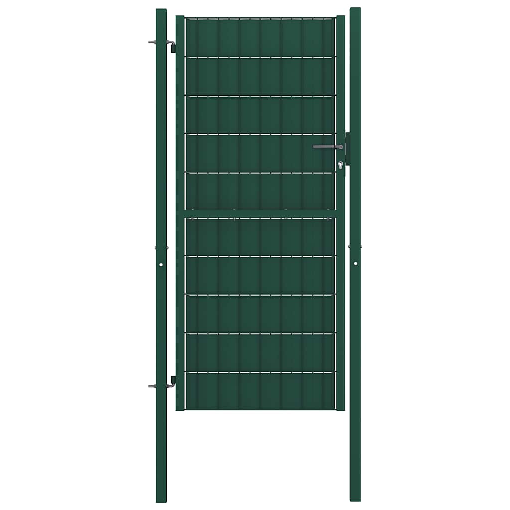 Zauntor aus PVC und Stahl 100 x 204 cm Grün