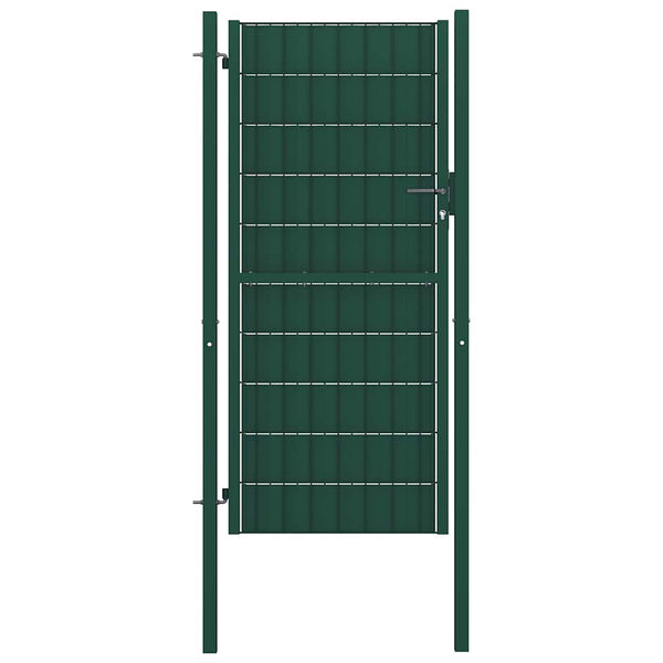 Zauntor aus PVC und Stahl 100 x 204 cm Grün