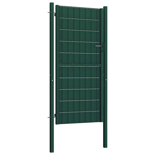 Zauntor aus PVC und Stahl 100 x 204 cm Grün