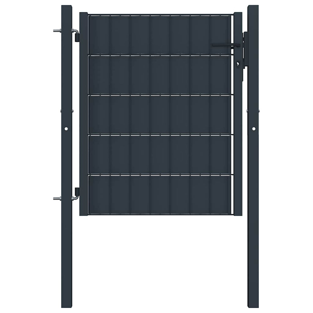vidaXL Portail de jardin en PVC et acier 100 x 100 cm anthracite