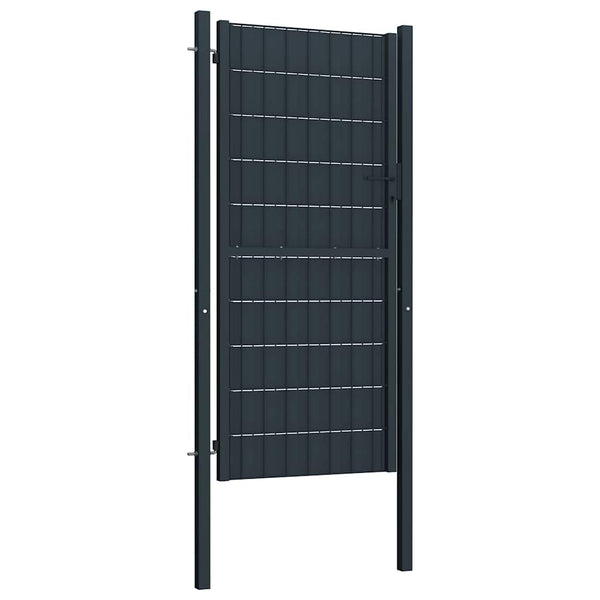 Gartentor aus PVC und Stahl 100 x 124 cm Anthrazit