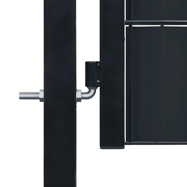 Gartentor aus PVC und Stahl 100 x 124 cm Anthrazit