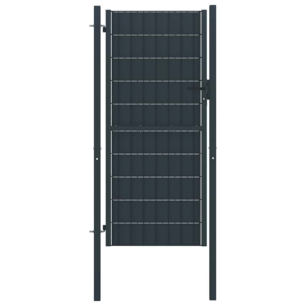 vidaXL Portillon de jardin en PVC et acier 100 x 164 cm anthracite