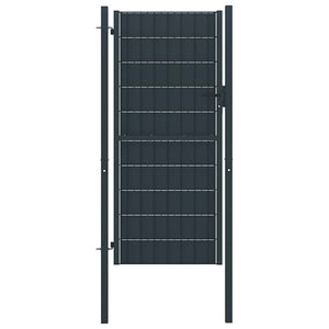 Gartentor aus PVC und Stahl 100 x 164 cm Anthrazit