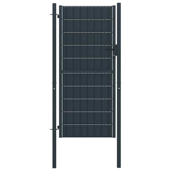 Gartentor aus PVC und Stahl 100 x 164 cm Anthrazit